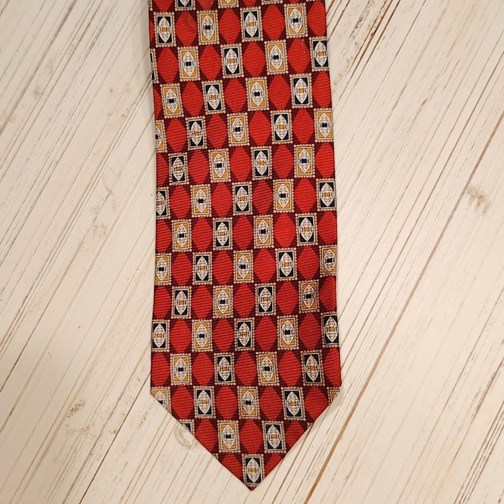 100% Silk Korean Air Ties Set Of 3.  Grey, Red, and Dark Teal Blue.